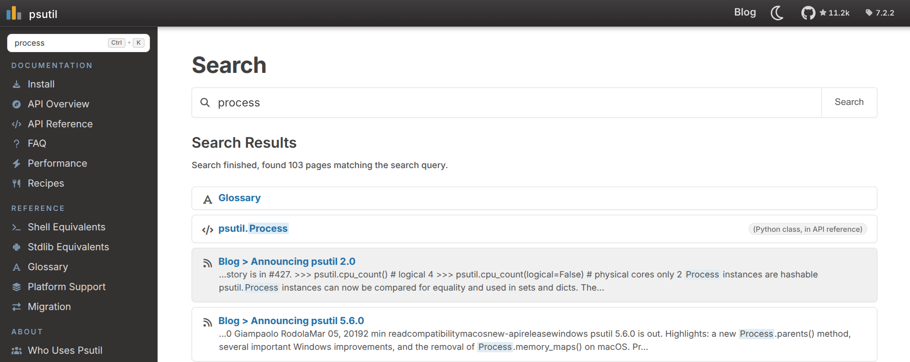 Search results
