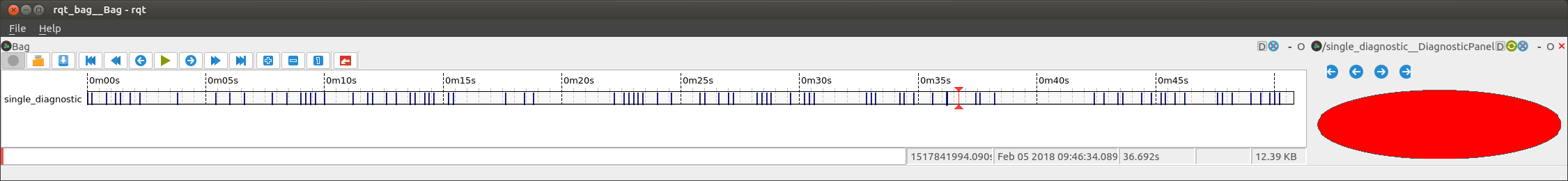 screenshot of rqt_bag with a circle drawn on the extra panel
